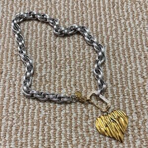 Gina Carmen Elegant Two-Tone Heart Necklace